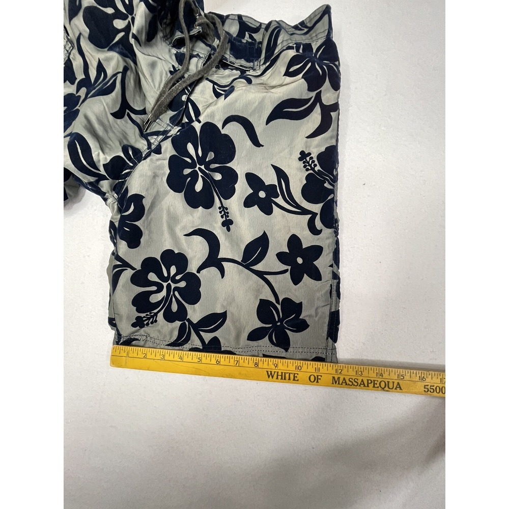BULLHEAD Mens 29 Board Shorts Burnout Velvet Nylon Dark Blue Gray Made In USA - Picture 13 of 14